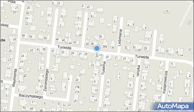 Września, Turwida Mariana, 21, mapa Wrześni