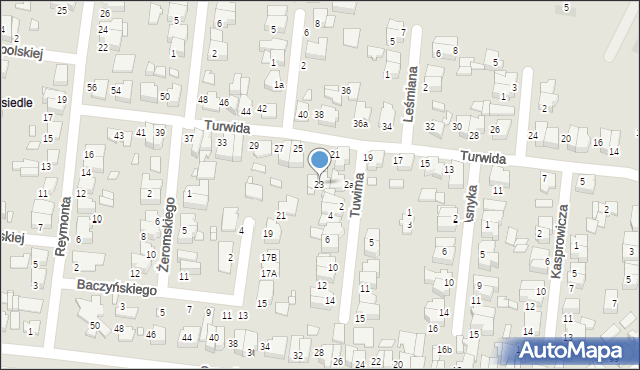 Września, Turwida Mariana, 23, mapa Wrześni