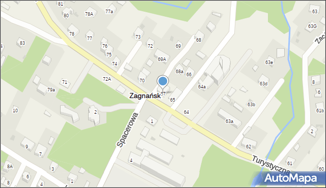 Zagnańsk, Turystyczna, 67, mapa Zagnańsk