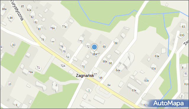 Zagnańsk, Turystyczna, 69A, mapa Zagnańsk