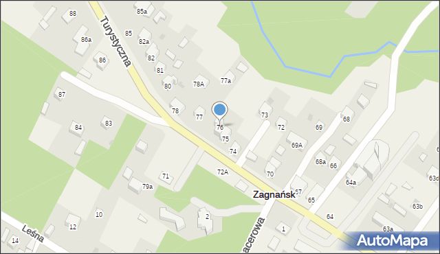 Zagnańsk, Turystyczna, 76, mapa Zagnańsk