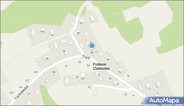 Zalasowa, Tuchowska, 82, mapa Zalasowa