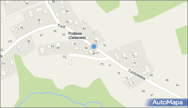 Zalasowa, Tuchowska, 87, mapa Zalasowa