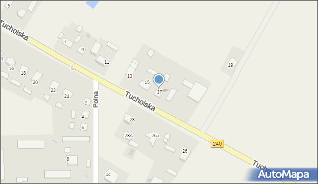 Żalno, Tucholska, 17, mapa Żalno