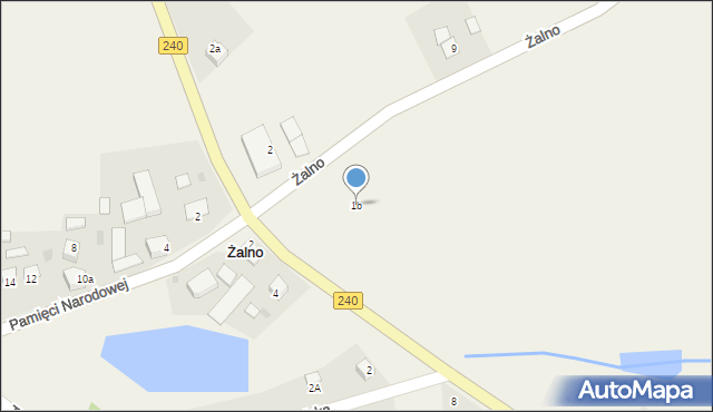 Żalno, Tucholska, 1b, mapa Żalno