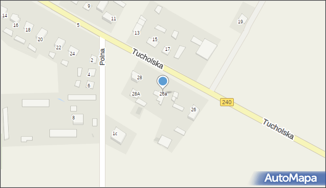 Żalno, Tucholska, 26a, mapa Żalno