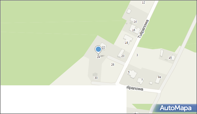 Zamość, Tulipanowa, 24, mapa Zamościa