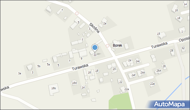 Zawada, Turawska, 11, mapa Zawada