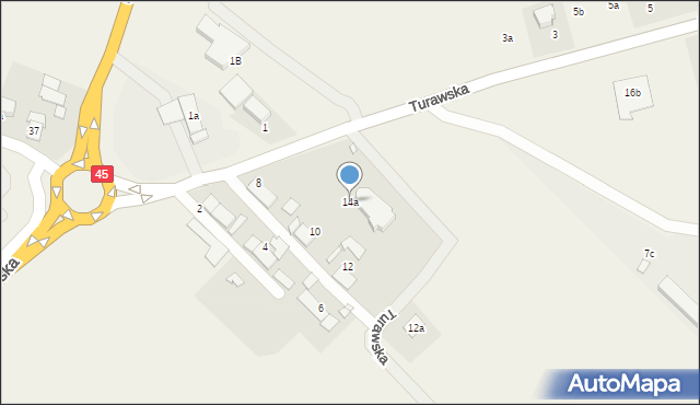 Zawada, Turawska, 14a, mapa Zawada