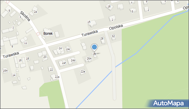 Zawada, Turawska, 26, mapa Zawada