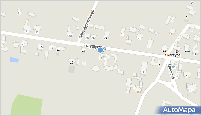 Zawiercie, Turystyczna, 13, mapa Zawiercie