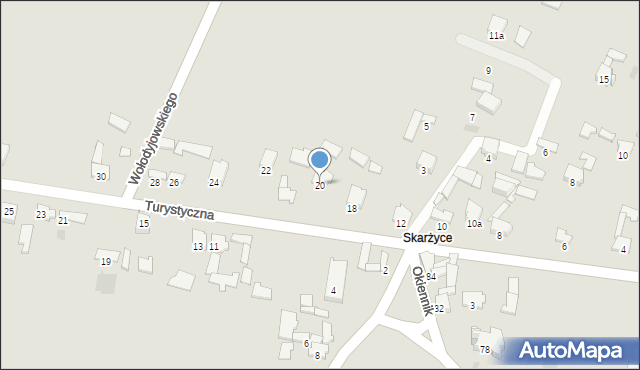 Zawiercie, Turystyczna, 20, mapa Zawiercie