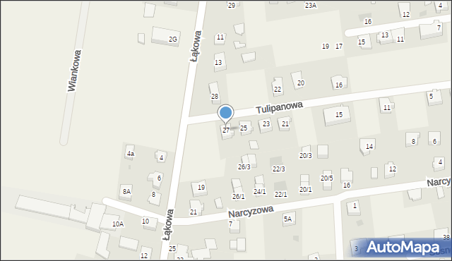 Żelistrzewo, Tulipanowa, 27, mapa Żelistrzewo