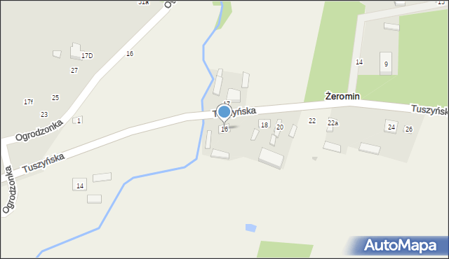 Żeromin, Tuszyńska, 16, mapa Żeromin