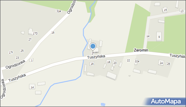 Żeromin, Tuszyńska, 17, mapa Żeromin