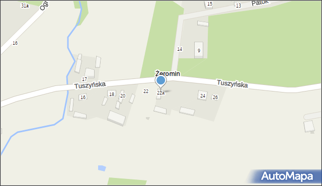 Żeromin, Tuszyńska, 22a, mapa Żeromin