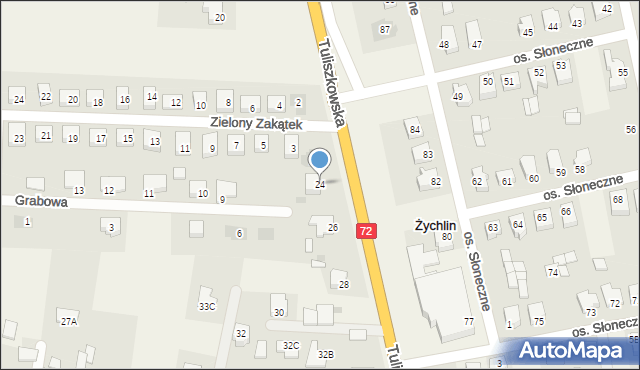 Żychlin, Tuliszkowska, 24, mapa Żychlin