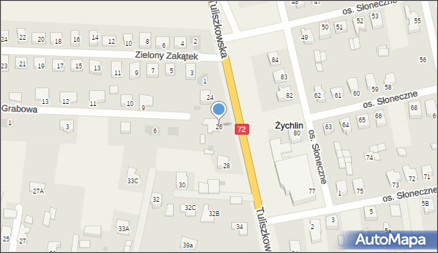 Żychlin, Tuliszkowska, 26, mapa Żychlin