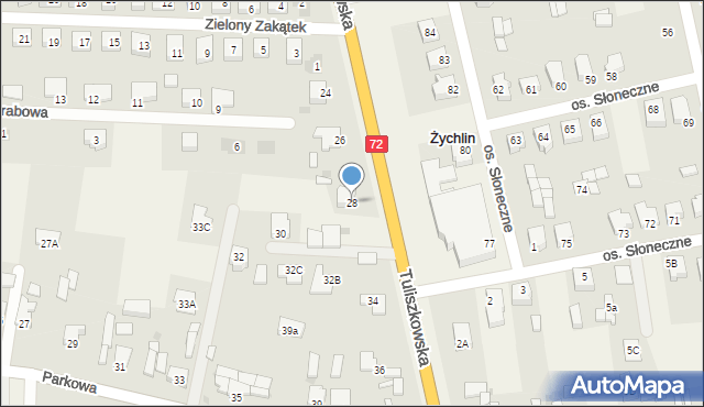 Żychlin, Tuliszkowska, 28, mapa Żychlin