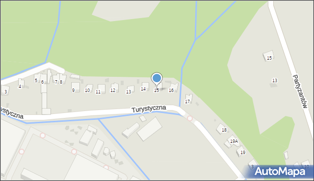 Żywiec, Turystyczna, 15, mapa Żywiec