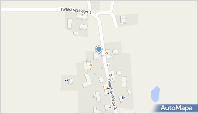 Barłomino, Twardowskiego Jana, ks., 18, mapa Barłomino