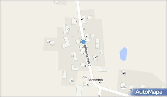 Barłomino, Twardowskiego Jana, ks., 22, mapa Barłomino