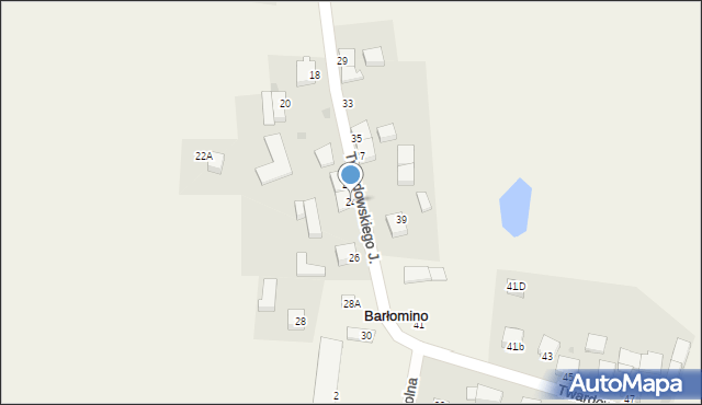 Barłomino, Twardowskiego Jana, ks., 24, mapa Barłomino