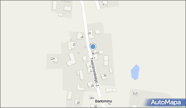 Barłomino, Twardowskiego Jana, ks., 35, mapa Barłomino