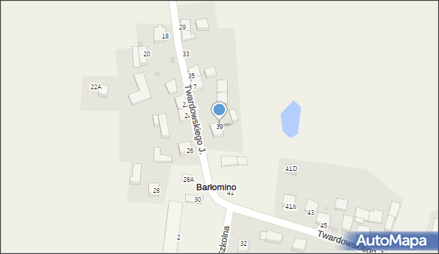 Barłomino, Twardowskiego Jana, ks., 39, mapa Barłomino