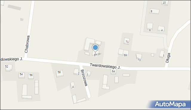 Barłomino, Twardowskiego Jana, ks., 67, mapa Barłomino