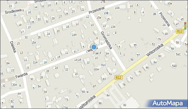 Biała Podlaska, Twarda, 8, mapa Białej Podlaskiej