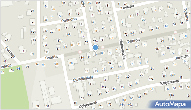 Biała Podlaska, Twarda, 82, mapa Białej Podlaskiej