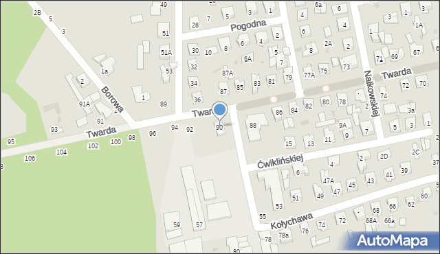 Biała Podlaska, Twarda, 90, mapa Białej Podlaskiej