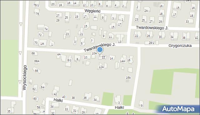 Białystok, Twardowskiego Jana, ks., 12/1, mapa Białegostoku