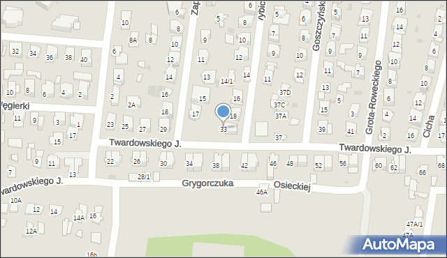 Białystok, Twardowskiego Jana, ks., 33, mapa Białegostoku
