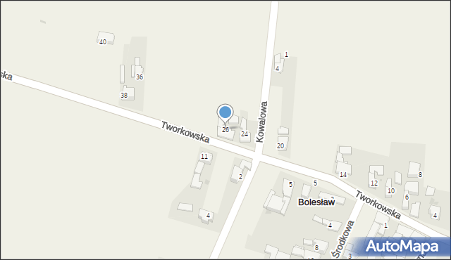 Bolesław, Tworkowska, 26, mapa Bolesław