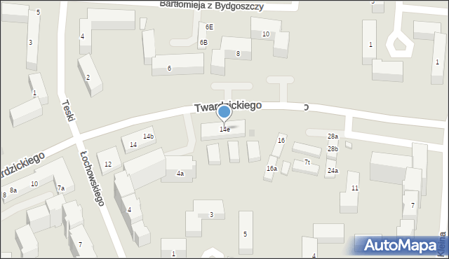 Bydgoszcz, Twardzickiego Józefa, 14e, mapa Bydgoszczy