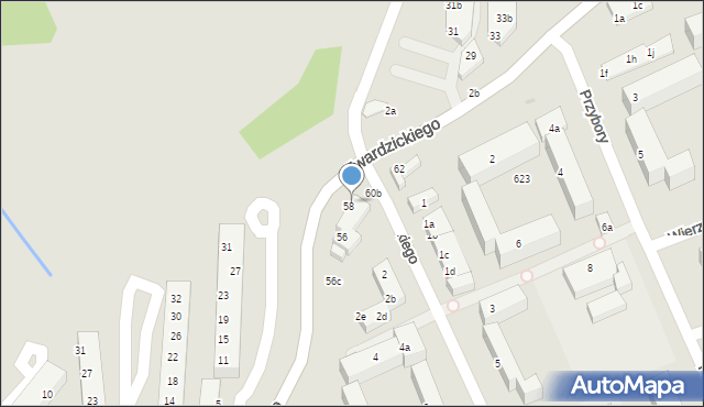 Bydgoszcz, Twardzickiego Józefa, 60, mapa Bydgoszczy