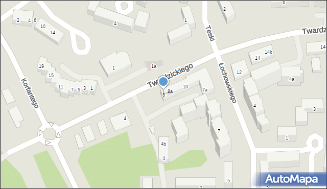 Bydgoszcz, Twardzickiego Józefa, 8, mapa Bydgoszczy