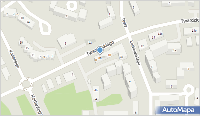 Bydgoszcz, Twardzickiego Józefa, 8a, mapa Bydgoszczy