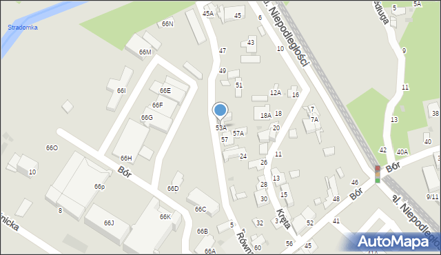 Częstochowa, Twarda, 53A, mapa Częstochowy