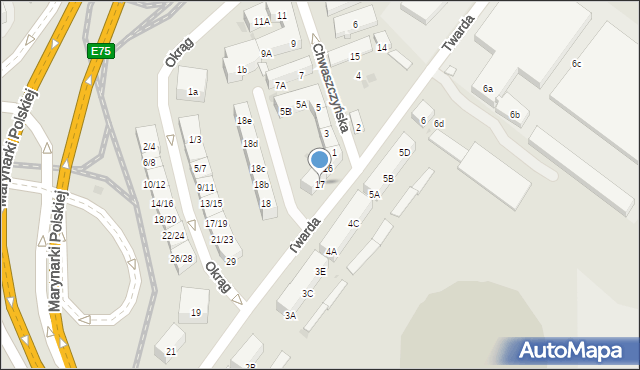 Gdańsk, Twarda, 17, mapa Gdańska