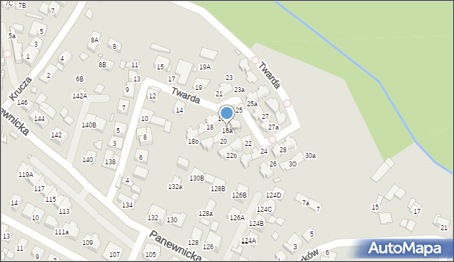 Katowice, Twarda, 16a, mapa Katowic