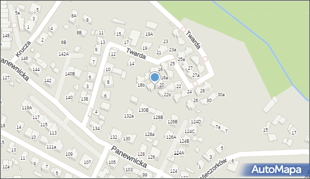 Katowice, Twarda, 20a, mapa Katowic