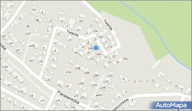 Katowice, Twarda, 22a, mapa Katowic