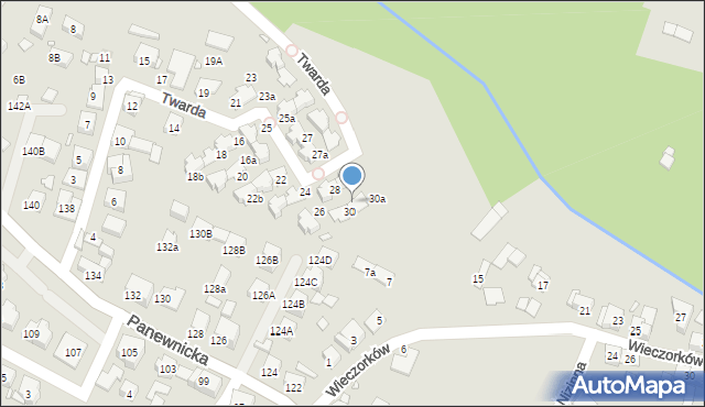 Katowice, Twarda, 33a, mapa Katowic