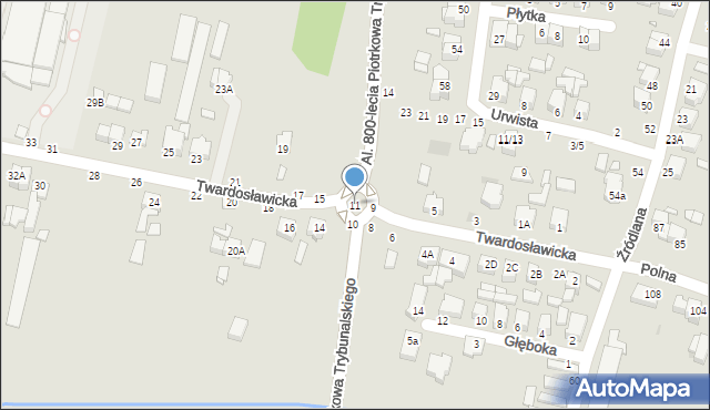 Piotrków Trybunalski, Twardosławicka, 11, mapa Piotrków Trybunalski