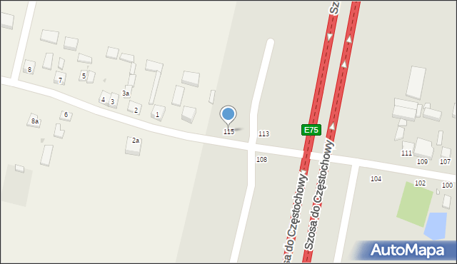 Piotrków Trybunalski, Twardosławicka, 115, mapa Piotrków Trybunalski