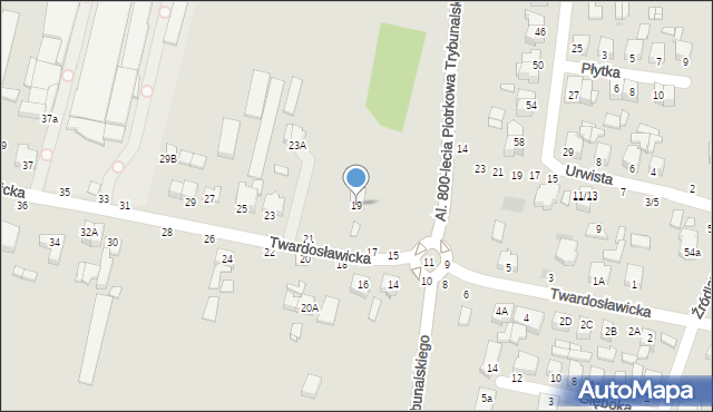 Piotrków Trybunalski, Twardosławicka, 19, mapa Piotrków Trybunalski