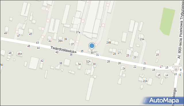 Piotrków Trybunalski, Twardosławicka, 33, mapa Piotrków Trybunalski